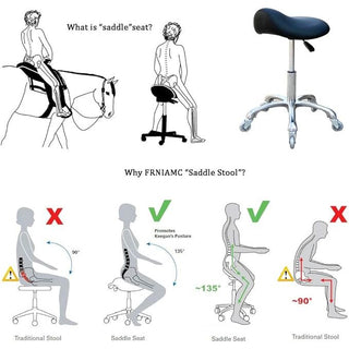 rofessional Saddle Stool with Wheels Ergonomic Swivel Height Adjustable for Clinic Dentist Beauty Salon Tattoo Home Office (Black) - MV hair and beauty