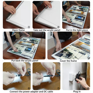 LED light boxes Aluminum alloy frame silver color - MV hair and beauty